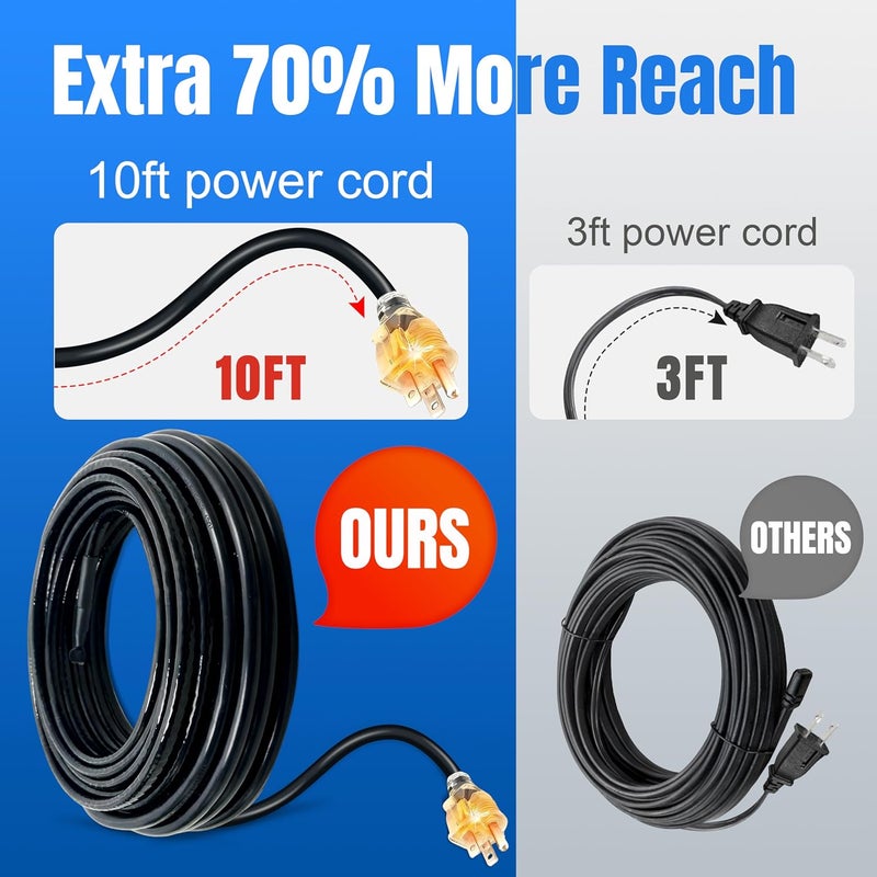 MAXKOSKO Store 60 FT Roof Heat Cable (10FT Cord), Self-Regulating Snow Melt Cable, 7W/Ft 120V Heat Tape for Roof & Gutters, Industrial Grade Gutter Heater Cable with Fluoropolymer Jacket - Image 3
